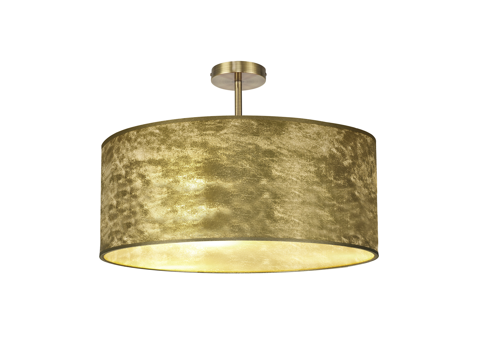 DK0847  Baymont 60cm Semi Flush 5 Light Antique Brass, Gold Leaf